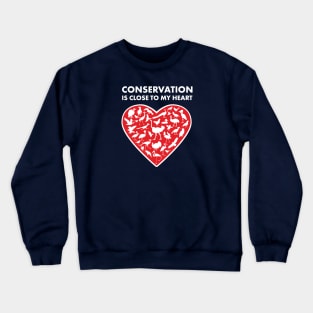 Birds Conservation Heart Crewneck Sweatshirt